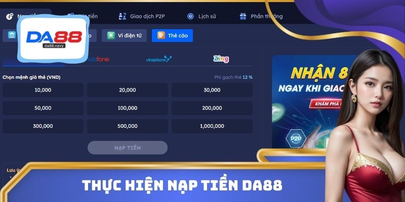 Thực hiện nạp tiền DA88
